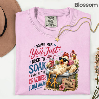 Funny Chicken Spa Day T-Shirt, Relaxing Chicken Sarcastic Quote Summer Comfort Color Tee