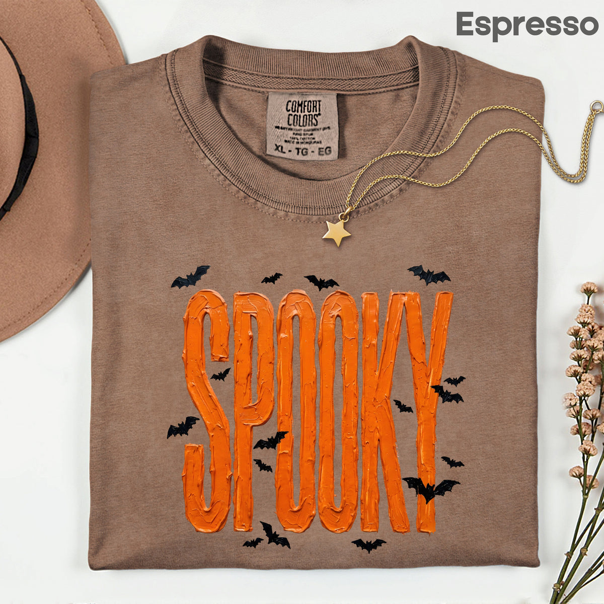 Spooky Halloween Bats Orange Frosting T-Shirt, Halloween Season Cute Spooky Tee