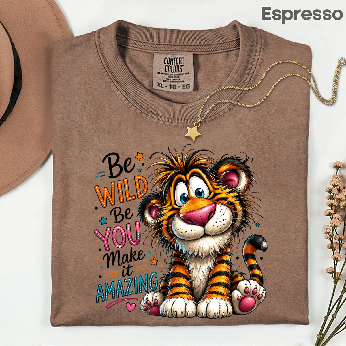 Be Wild Be You Tiger Baby T-Shirt, Cute Inspirational Kids Tee