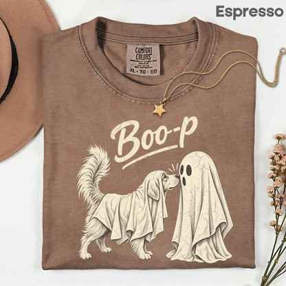 Halloween Dog Ghost Boop T-Shirt, Cute Spooky Season Golden Retriever Dog Lover Tee