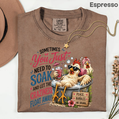 Funny Chicken Spa Day T-Shirt, Relaxing Chicken Sarcastic Quote Summer Comfort Color Tee