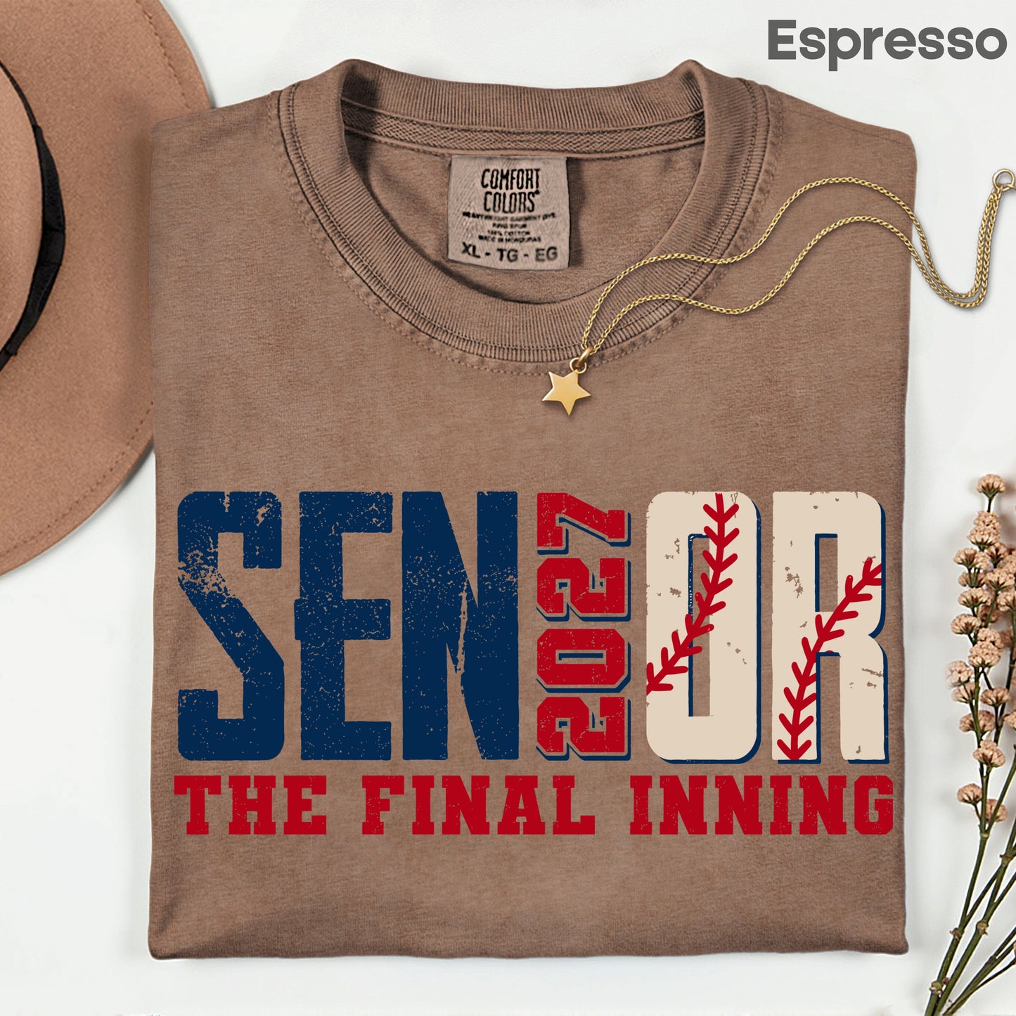 Senior Baseball 2027 The Final Inning T-Shirt, Class of 2027 Distressed Stitches Graduation Tee