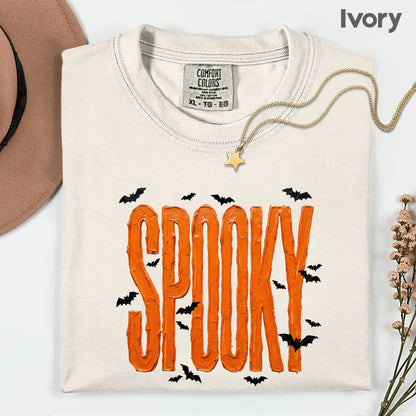 Spooky Halloween Bats Orange Frosting T-Shirt, Halloween Season Cute Spooky Tee