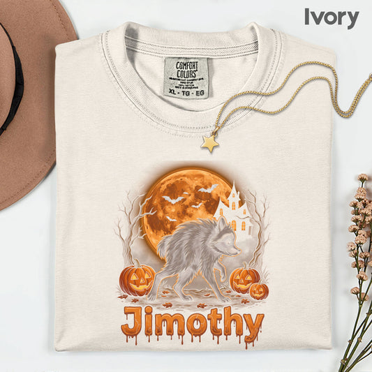 Halloween Jimothy Werewolf T-Shirt, Spooky Moon Pumpkin Horror Tee