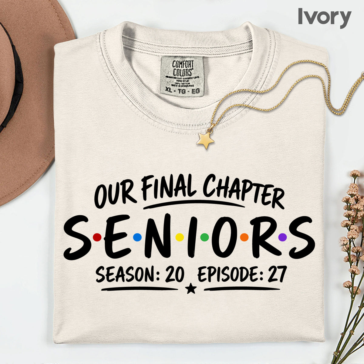 Seniors Our Final Chapter Class of 2027 T-Shirt, Friends Season 20 Episode 27 Graduation Tee