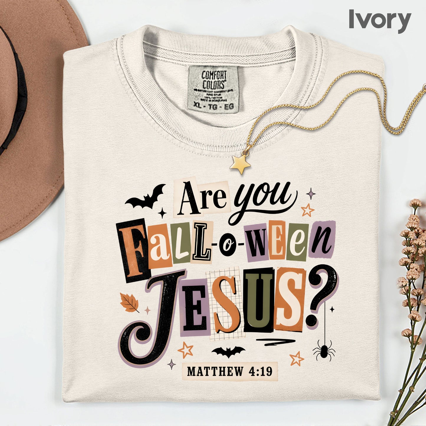 Are You Falloween Jesus Christian Halloween T-Shirt, Matthew 4:19 Ransom Note Tee