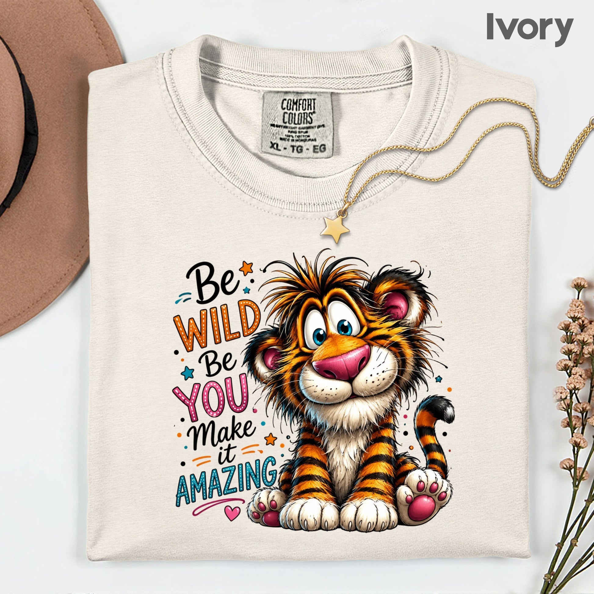 Be Wild Be You Tiger Baby T-Shirt, Cute Inspirational Kids Tee