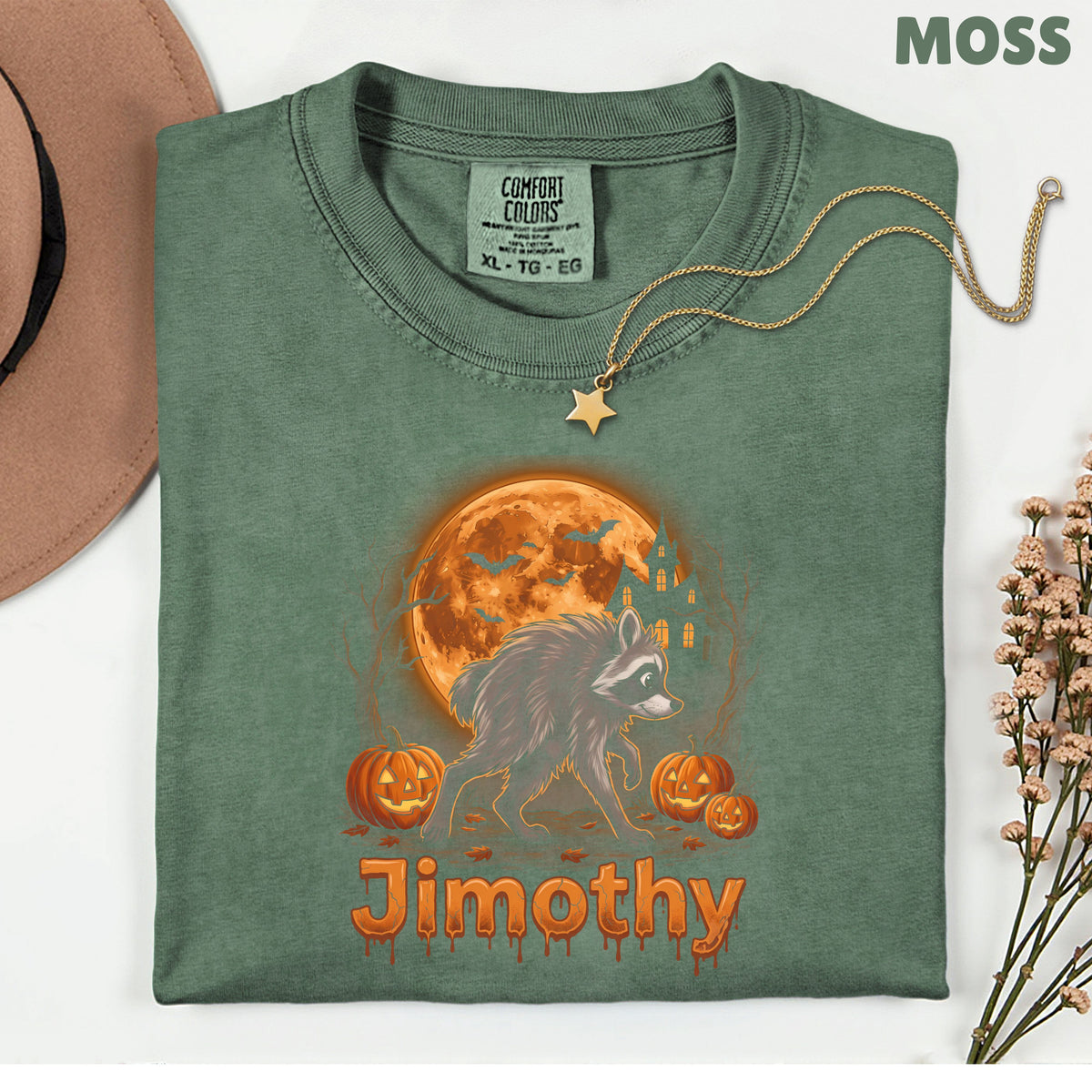 Halloween Jimothy Werewolf T-Shirt, Spooky Moon Pumpkin Horror Tee