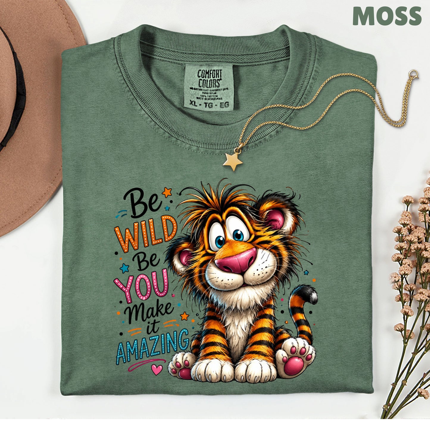 Be Wild Be You Tiger Baby T-Shirt, Cute Inspirational Kids Tee