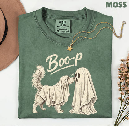 Halloween Dog Ghost Boop T-Shirt, Cute Spooky Season Golden Retriever Dog Lover Tee