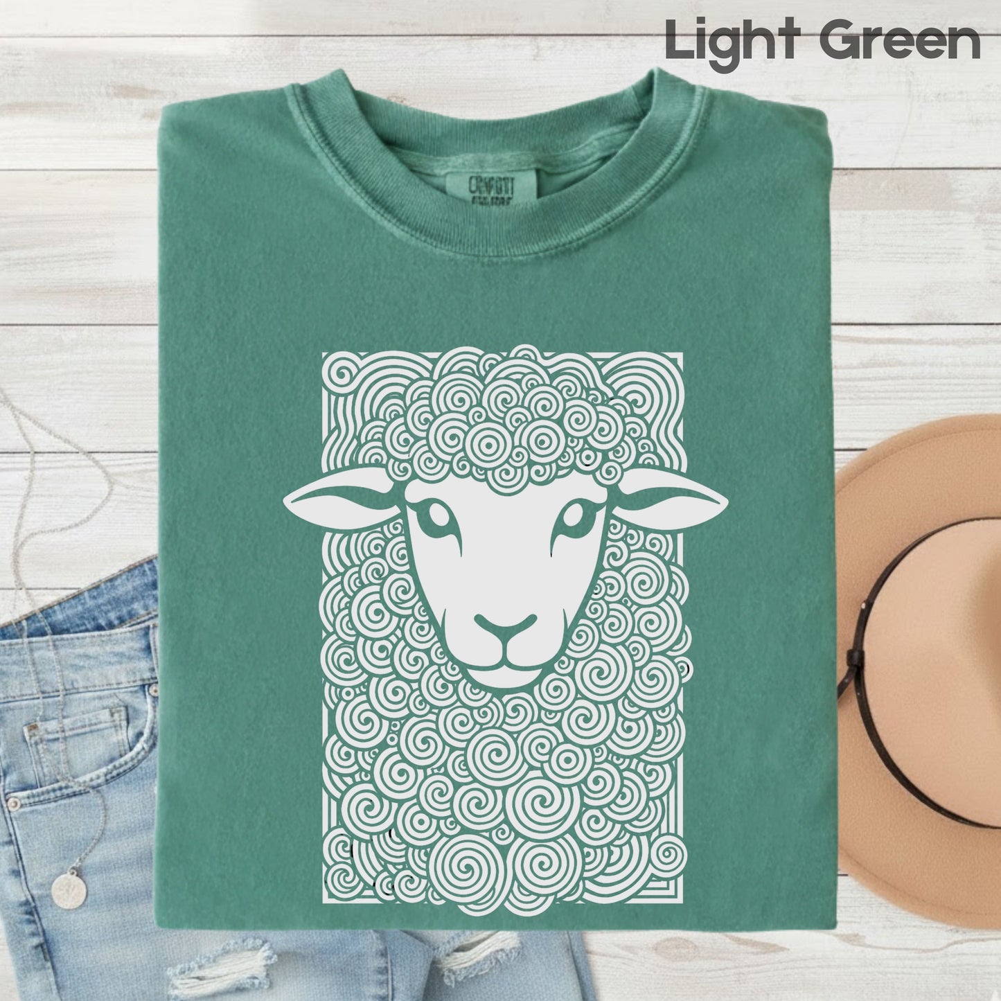 Cute Sheep Swirls Comfort Colors T Shirt