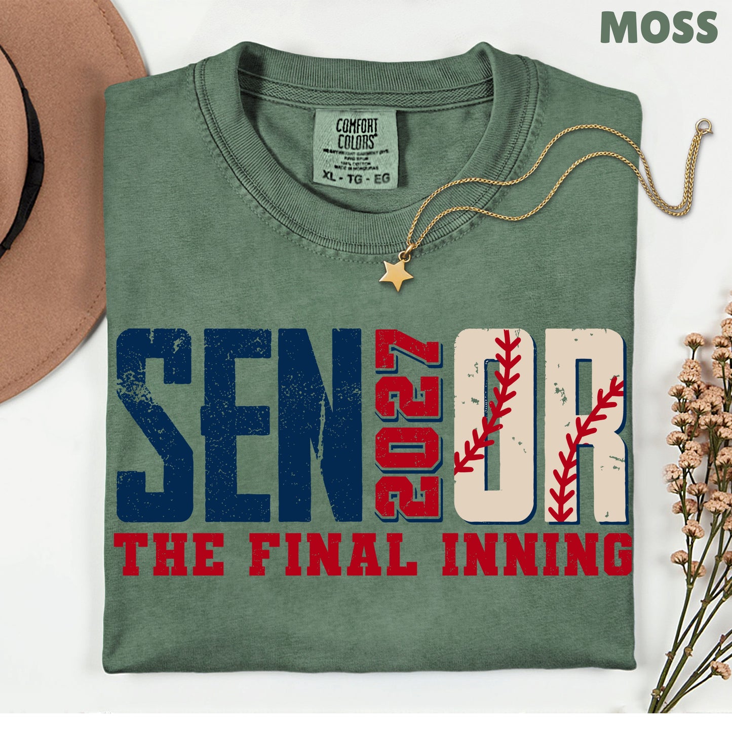 Senior Baseball 2027 The Final Inning T-Shirt, Class of 2027 Distressed Stitches Graduation Tee