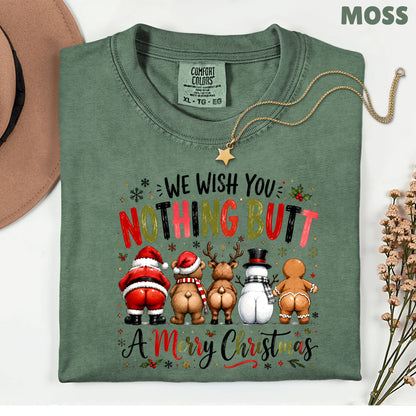 Funny Christmas Nothing Butt a Merry Christmas Santa Bear T-Shirt, Reindeer Snowman Gingerbread Tee