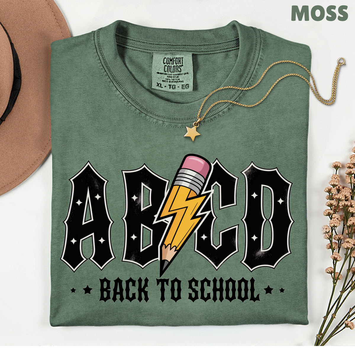 Rock Back to School ABCD Lightning Pencil T-Shirt, Teacher Student Music Tee