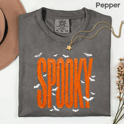 Spooky Halloween Bats Orange Frosting T-Shirt, Halloween Season Cute Spooky Tee