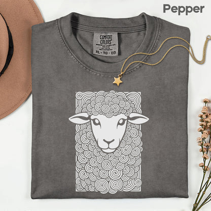 Cute Sheep Swirls Comfort Colors T Shirt