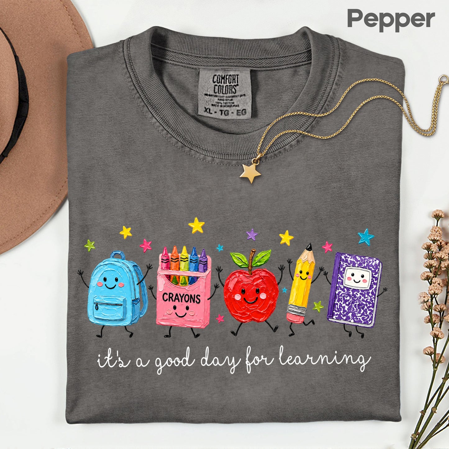 Good Day for Learning Teacher T-Shirt, Cute School Supplies Educator Tee