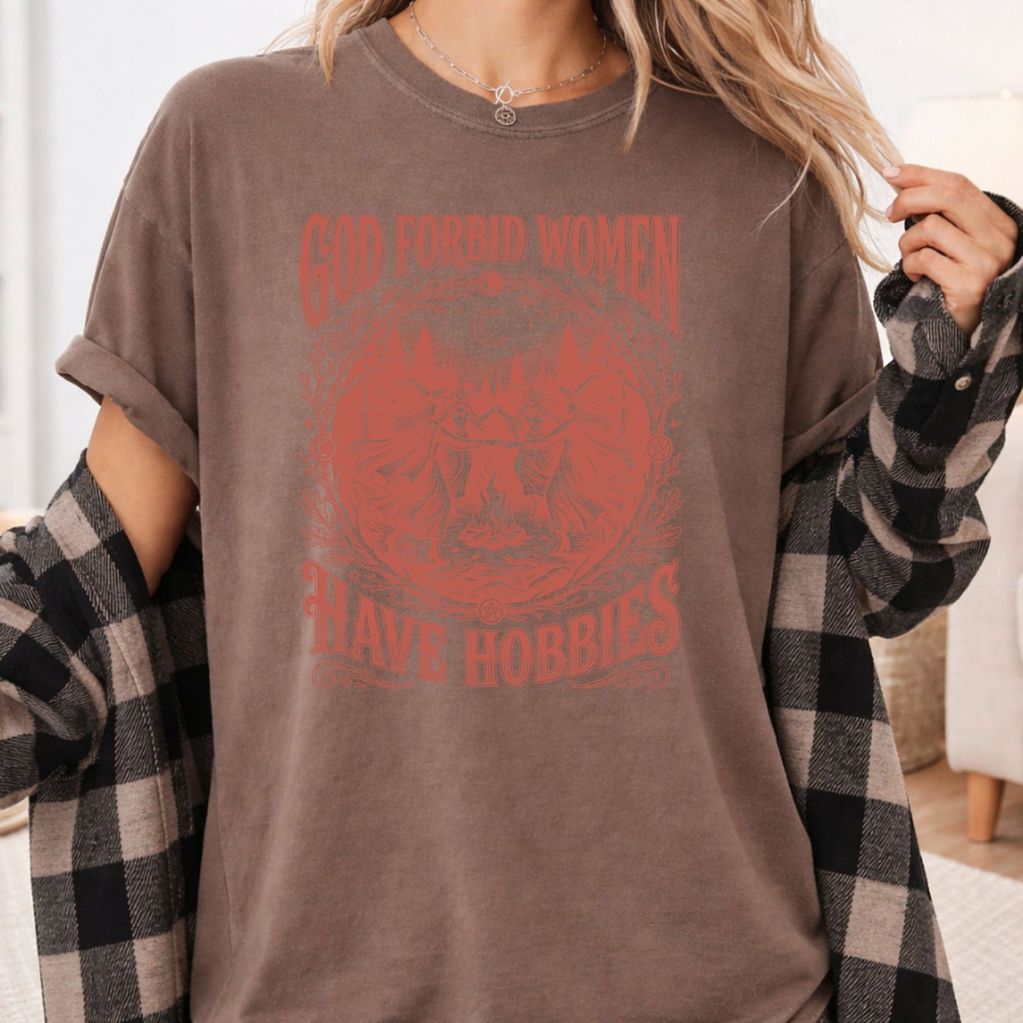 God Forbid Women Have Hobbies Dancing Witches T-Shirt, Vintage Ritual Sarcastic Tee