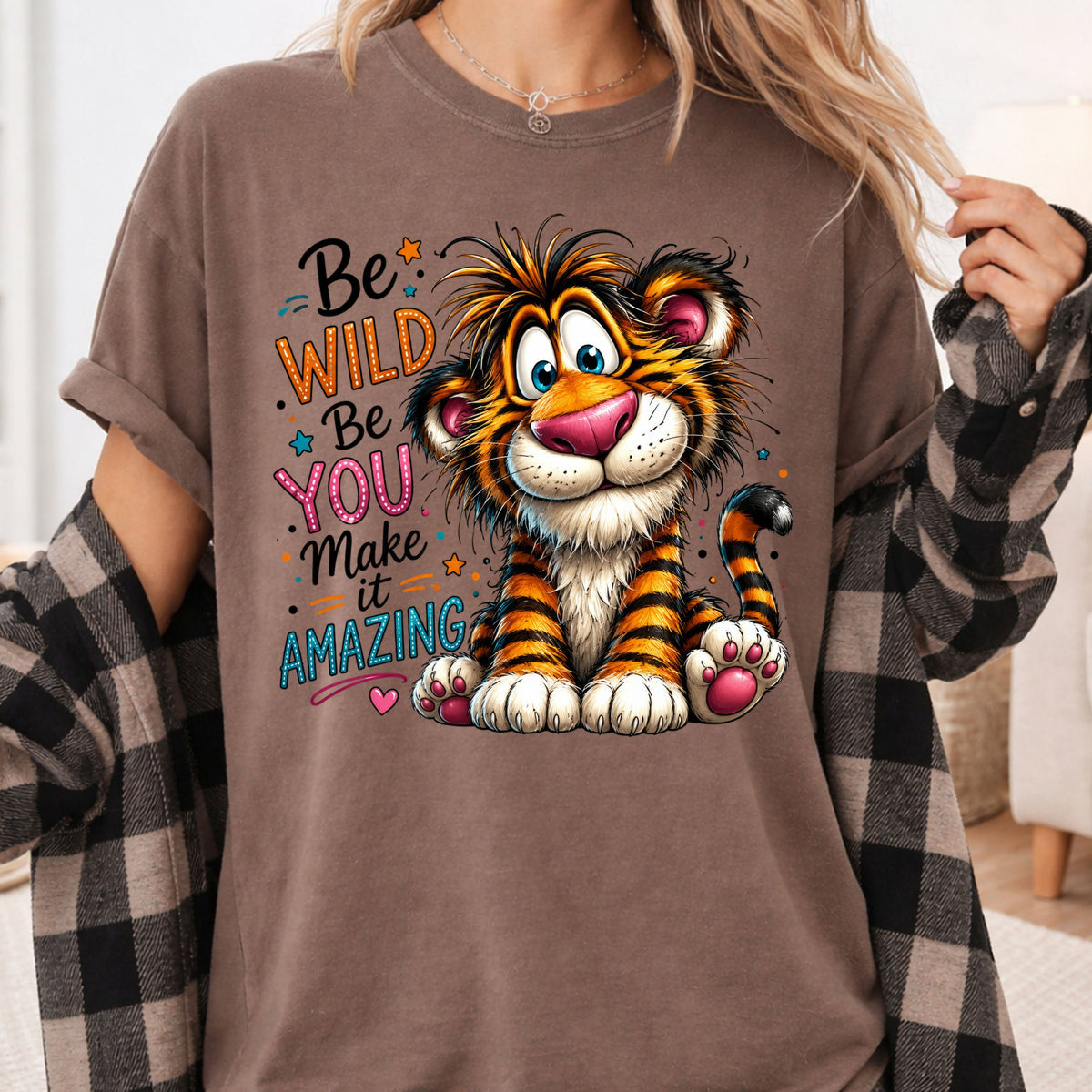 Be Wild Be You Tiger Baby T-Shirt, Cute Inspirational Kids Tee