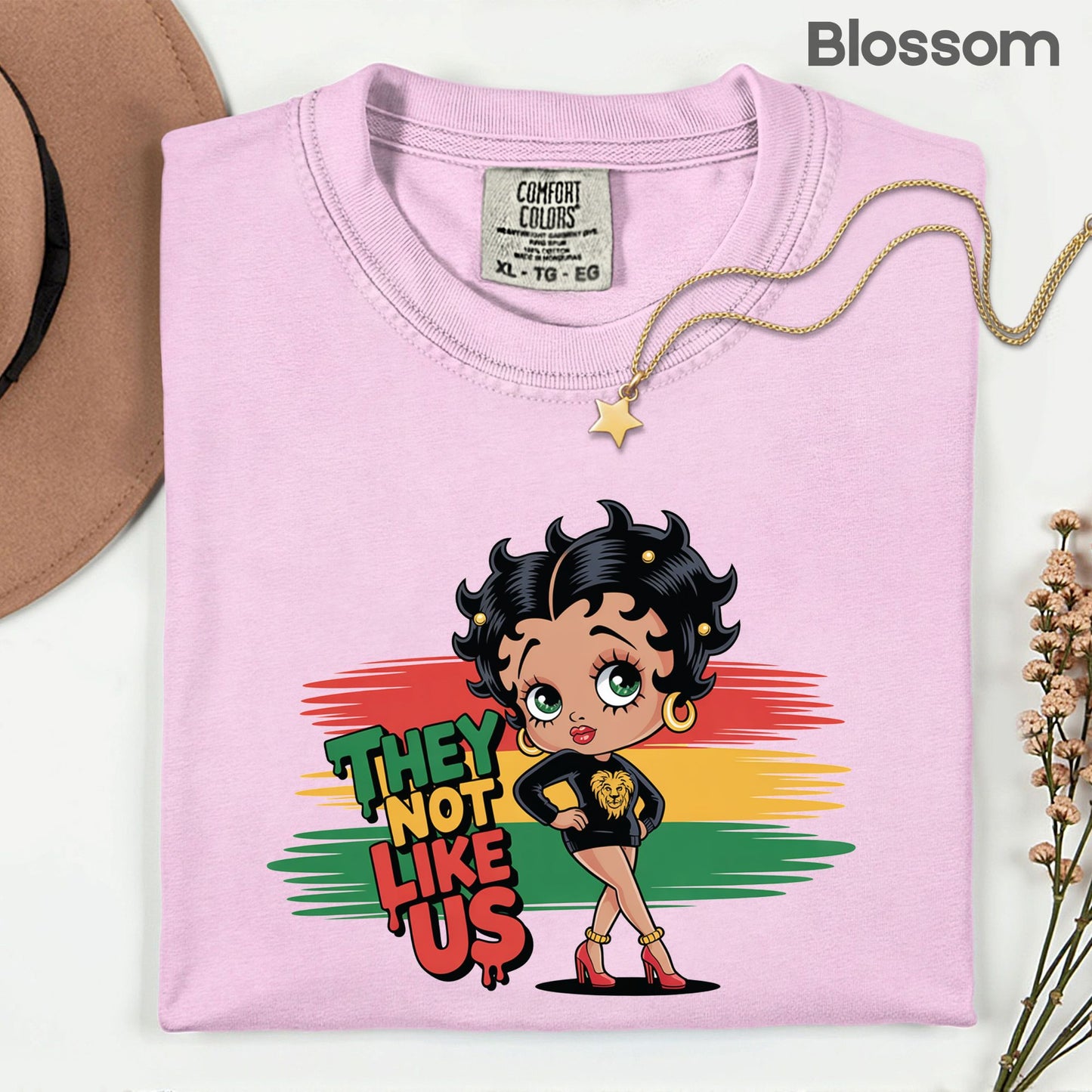 Comfort Colors® They Not Like Us Shirt Retro Cartoon Boop Girl Pan African Flag Lion T Shirt For Men Women Kids Youth Culture Tees