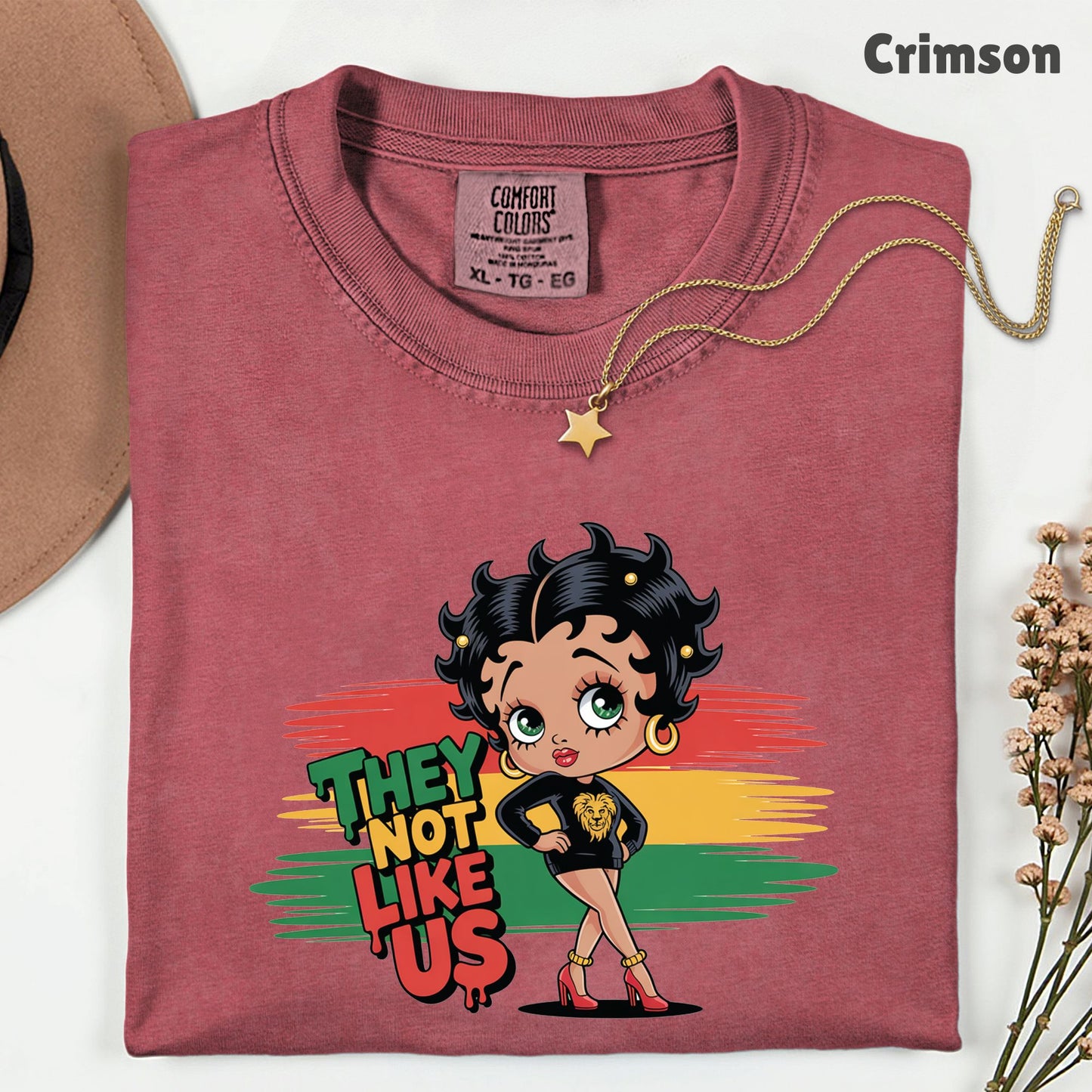Comfort Colors® They Not Like Us Shirt Retro Cartoon Boop Girl Pan African Flag Lion T Shirt For Men Women Kids Youth Culture Tees