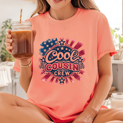 Cool Cousin Crew 4th of July Patriotic DTF Transfer Ready to Press