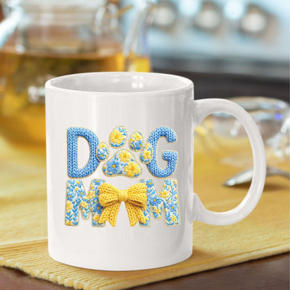 Crochet Yarn Bow Dog Paw Mom DTF Transfer ready to Press