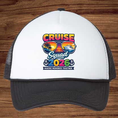 Cruise Squad 2026 Retro Sunglasses DTF Transfer Ready to Press Family Cruise Vacation UV DTF Sticker Ocean Liner & Palms Heat Transfer for Shirts