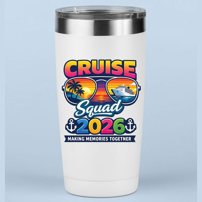 Cruise Squad 2026 Retro Sunglasses DTF Transfer Ready to Press Family Cruise Vacation UV DTF Sticker Ocean Liner & Palms Heat Transfer for Shirts