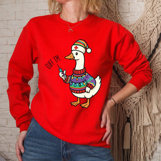 Cuff Em Nurse Christmas Sweatshirt, Nurse Practitioner Shirt, Funny Goose Nurse Sweater, Medical Humor Christmas Tees