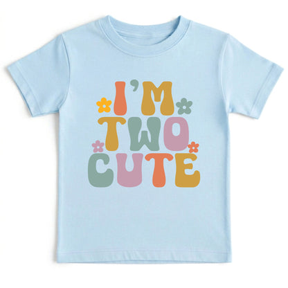 Custom 2nd Birthday Shirt I'm Two Cute Shirts Groovy Second Birthday Toddler Tee Retro Kids Birthday Outfit Two Year Old Childrens Gift