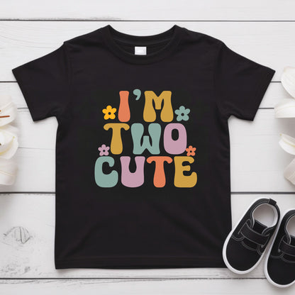 Custom 2nd Birthday Shirt I'm Two Cute Shirts Groovy Second Birthday Toddler Tee Retro Kids Birthday Outfit Two Year Old Childrens Gift