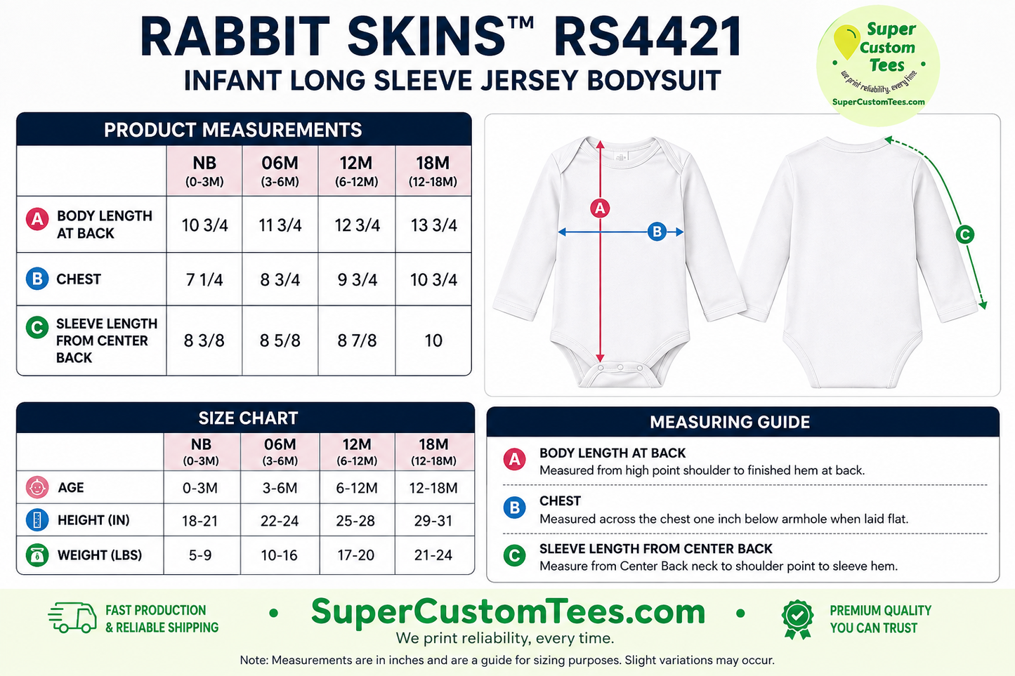 Custom Baby Bodysuit – Long Sleeve Infant Bodysuit | Rabbit Skins RS4421