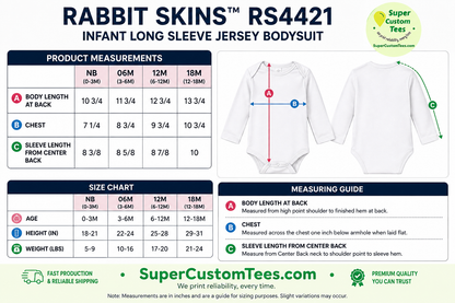 Custom Baby Bodysuit – Long Sleeve Infant Bodysuit | Rabbit Skins RS4421