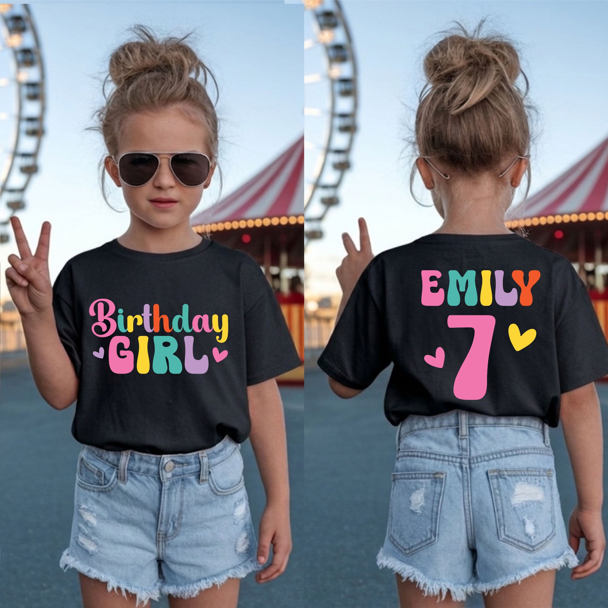 Custom Birthday Girl Shirt Retro Birthday Toddler Tee Cute Kids Birthday Outfit Childrens Birthday Gift Groovy Party Shirt