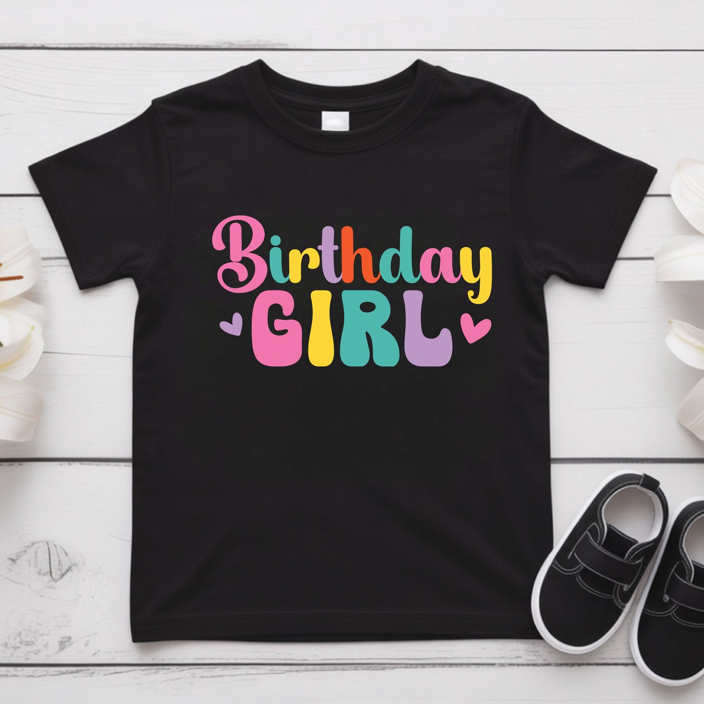 Custom Birthday Girl Shirt Retro Birthday Toddler Tee Cute Kids Birthday Outfit Childrens Birthday Gift Groovy Party Shirt