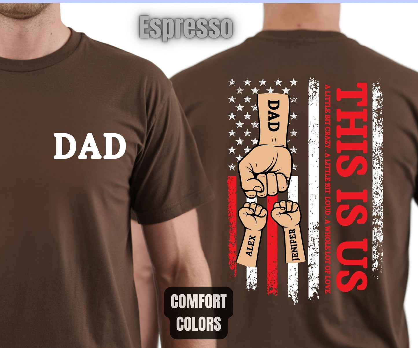 Custom Dad Comfort Colors T Shirts This is Us Dad Shirt with Kids Names Personalized Fathers Day Gift for Dad Grandpa First Bump Tees
