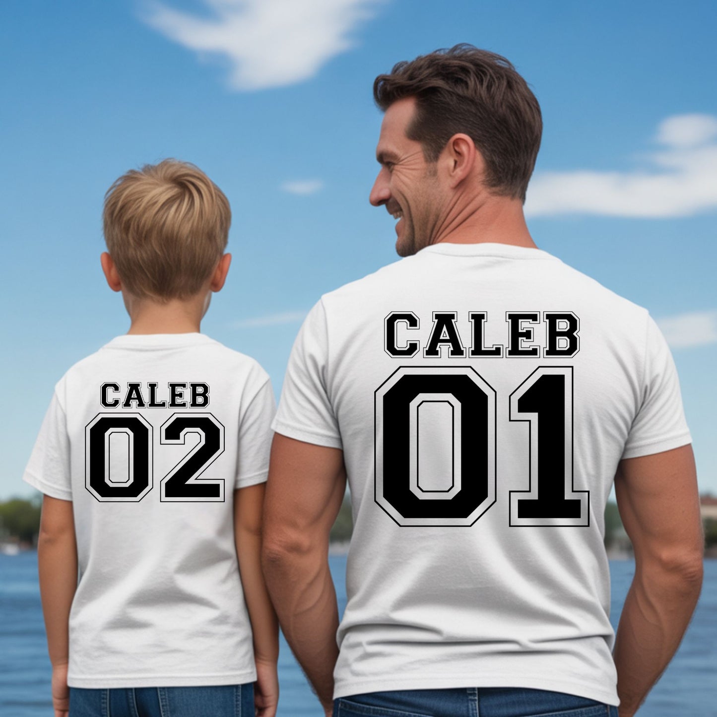Custom Dad and me Matching T Shirts Dad and Baby Jersey Tees Matching Father Son Daughter Outfits Personalized fathers Day Gifts