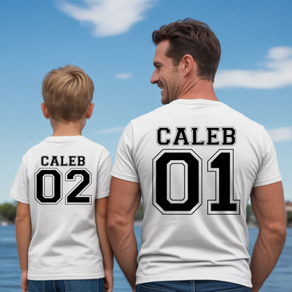 Custom Dad and me Matching T Shirts Dad and Baby Jersey Tees Matching Father Son Daughter Outfits Personalized fathers Day Gifts