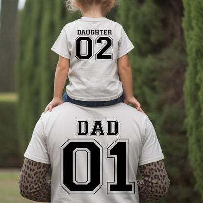 Custom Dad and me Matching T Shirts Dad and Baby Jersey Tees Matching Father Son Daughter Outfits Personalized fathers Day Gifts