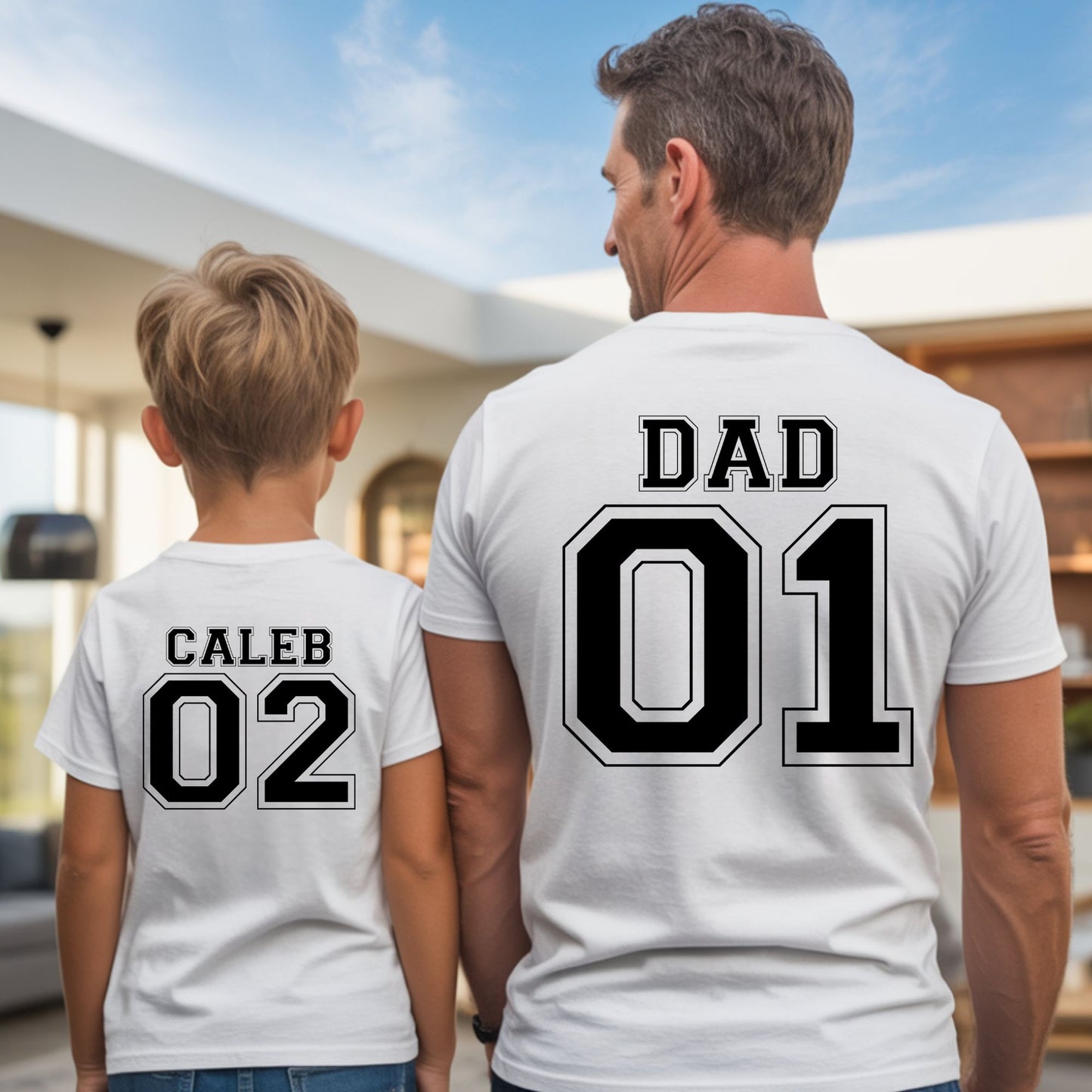Custom Dad and me Matching T Shirts Dad and Baby Jersey Tees Matching Father Son Daughter Outfits Personalized fathers Day Gifts