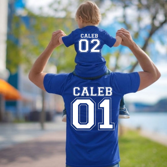 Custom Dad and me Matching T Shirts Dad and Baby Jersey Tees Matching Father Son Daughter Outfits Personalized fathers Day Gifts