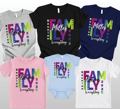 Custom Family Reunion 2026 T Shirts Personalized Family Name Tees Family Roots Love Shirt For Adult Youth Toddler Rainbow Reunion Gift Matching Family Tees