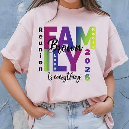 Custom Family Reunion 2026 T Shirts Personalized Family Name Tees Family Roots Love Shirt For Adult Youth Toddler Rainbow Reunion Gift Matching Family Tees