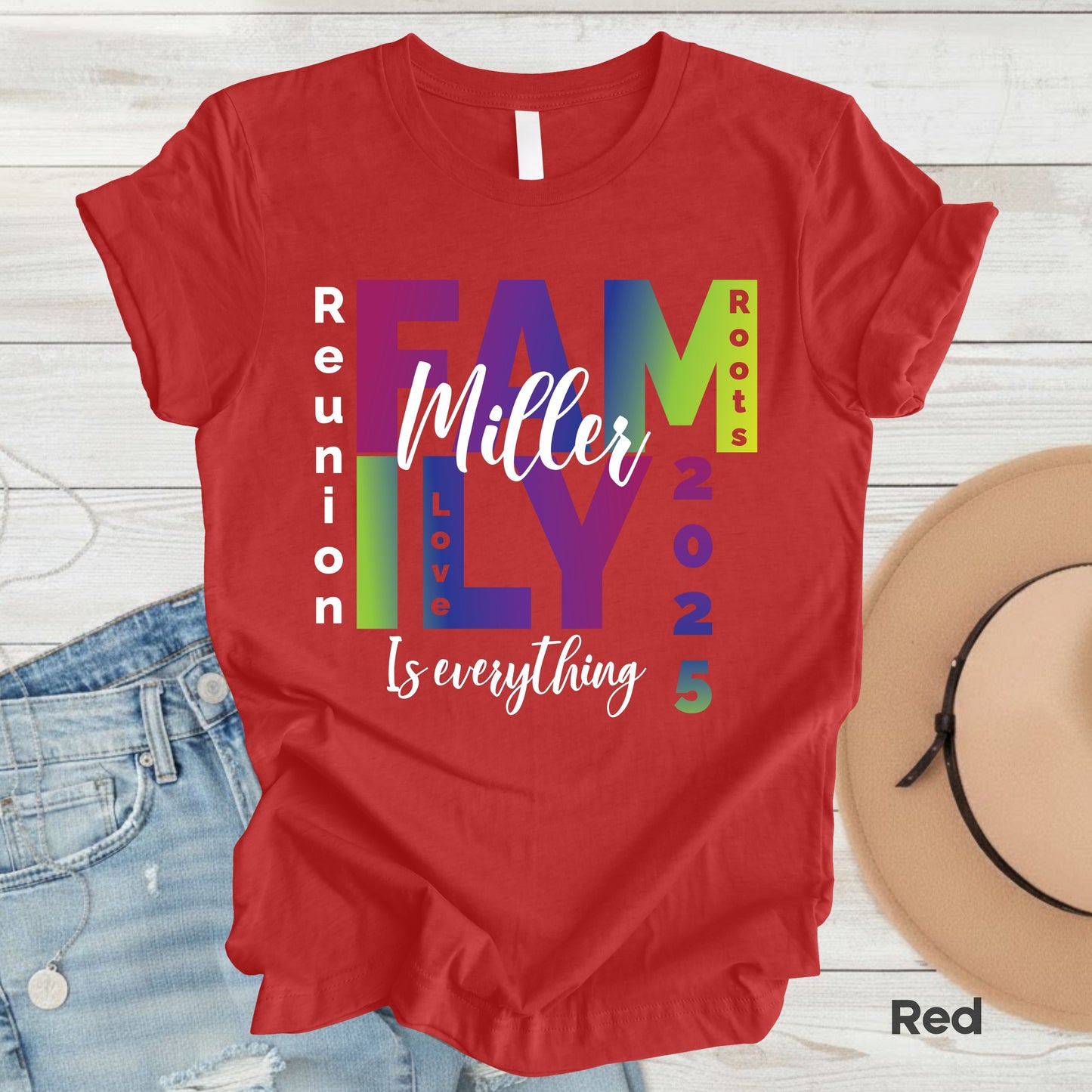 Custom Family Reunion 2026 T Shirts Personalized Family Name Tees Family Roots Love Shirt For Adult Youth Toddler Rainbow Reunion Gift Matching Family Tees