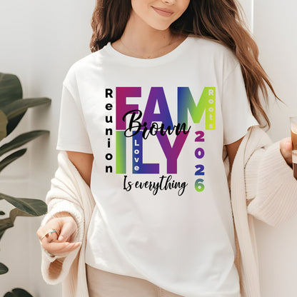 Custom Family Reunion 2026 T Shirts Personalized Family Name Tees Family Roots Love Shirt For Adult Youth Toddler Rainbow Reunion Gift Matching Family Tees