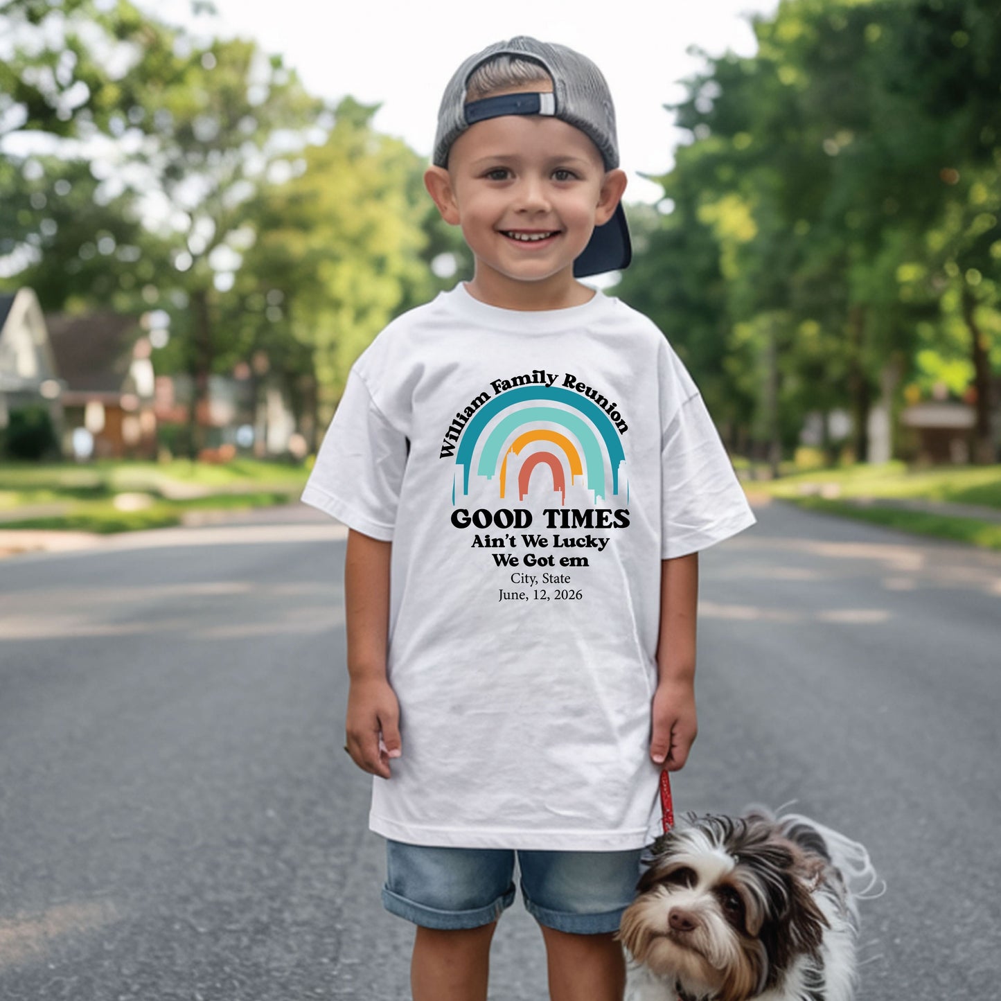 Custom Family Reunion T Shirts Personalized Family Name Tees Good Times Ain’t We Lucky Shirts Adult Youth Toddler Family Gathering Gift Matching Tees