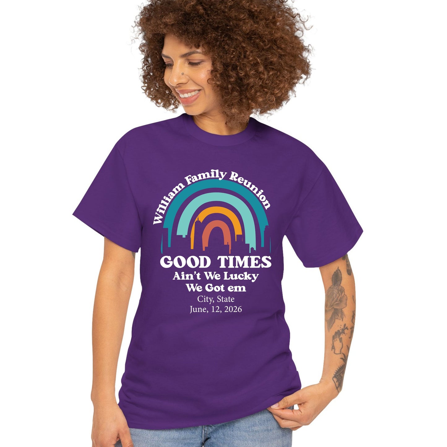 Custom Family Reunion T Shirts Personalized Family Name Tees Good Times Ain’t We Lucky Shirts Adult Youth Toddler Family Gathering Gift Matching Tees