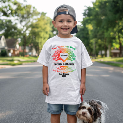 Custom Family Reunion T Shirts Personalized Family Name Tees Our Roots Run Deep Our Love Runs Deeper Shirt Adult Youth Toddler Tree Of Life Matching Tees