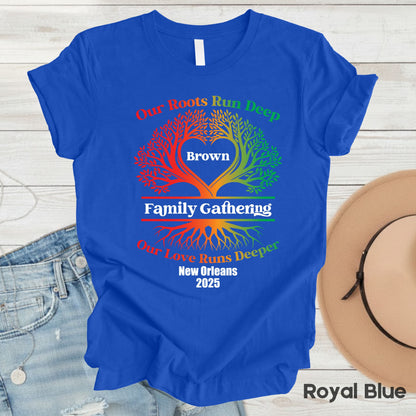 Custom Family Reunion T Shirts Personalized Family Name Tees Our Roots Run Deep Our Love Runs Deeper Shirt Adult Youth Toddler Tree Of Life Matching Tees